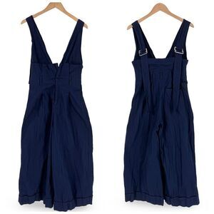 HOPE Stockholm Match Wide Leg Cropped Jumpsuit in Navy | Size 36 / Small